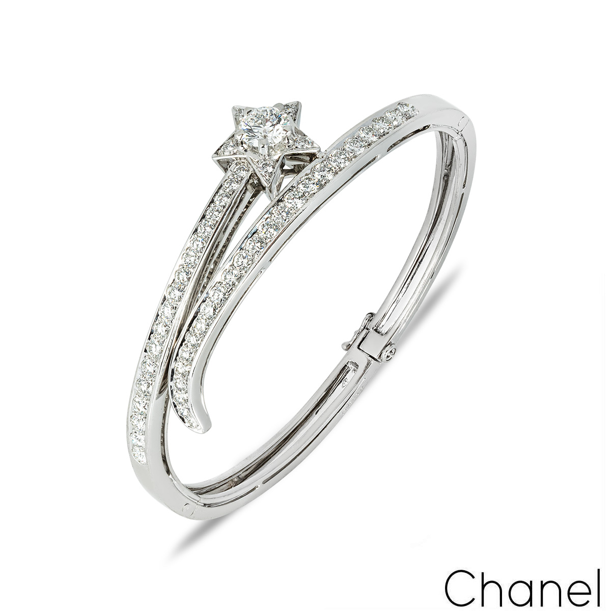 Chanel White Gold Diamond Comete Bracelet J0690 Chanel White Gold Diamond Comete Bracelet J0690